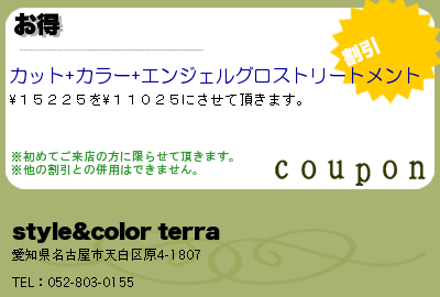style&color terra お得 クーポン